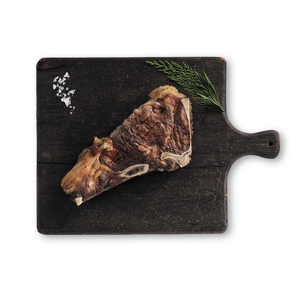 Working cow sirloin on the bone